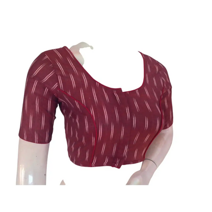 Maroon Cotton Readymade Saree Blouse: A Classic Choice - D3blouses