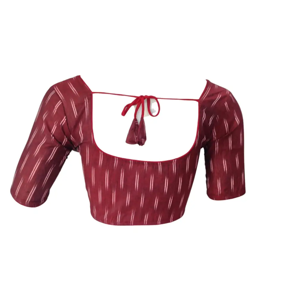 Maroon Cotton Readymade Saree Blouse: A Classic Choice - D3blouses