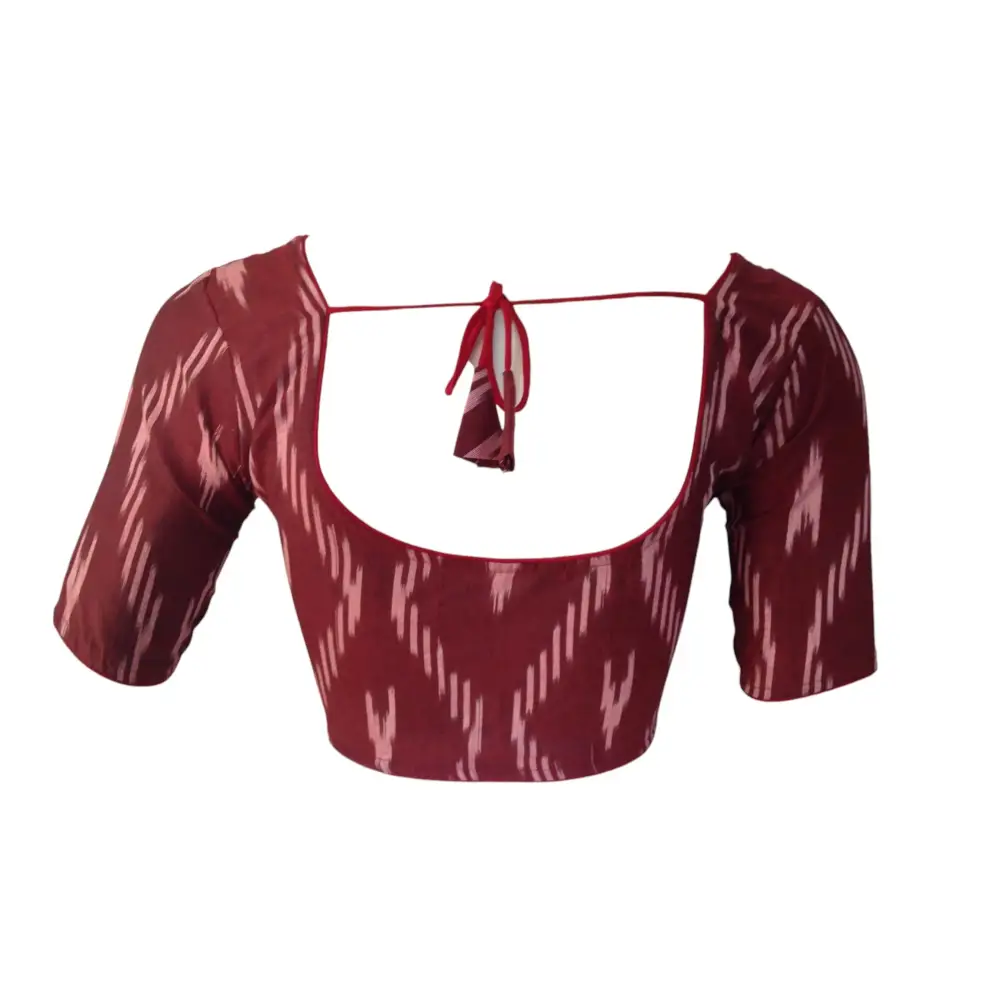 Maroon Majesty: Readymade Cotton Saree Blouse - D3blouses