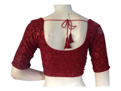 Maroon Saree Blouse, Designer Saree Readymade Blouse, Trendy blouse design - D3blouses