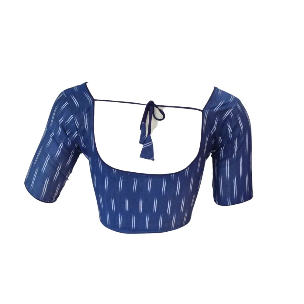 Midnight Blue: Trendy Readymade Cotton Saree Blouse - D3blouses