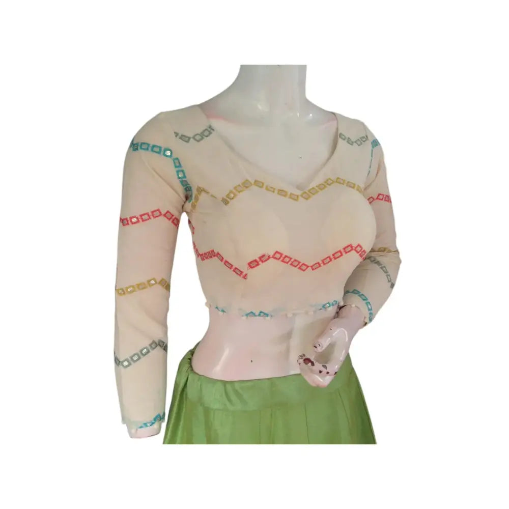 Modern Indian Wear: Designer Khadi Cotton Ready made Saree Blouses - D3blouses