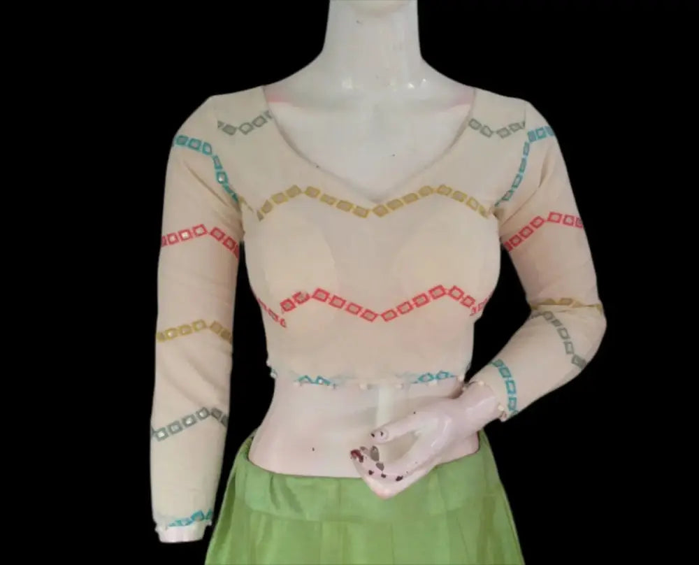 Modern Indian Wear: Designer Khadi Cotton Ready made Saree Blouses - D3blouses