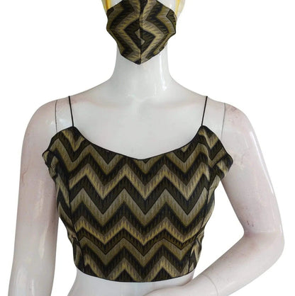 Modern Multi Ikkat Silk Blouse with Spaghetti Straps - D3blouses