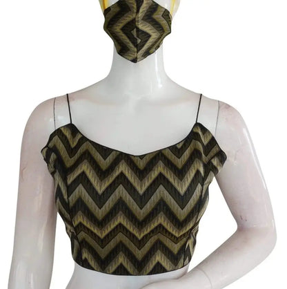 Modern Multi Ikkat Silk Blouse with Spaghetti Straps - D3blouses