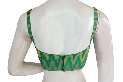 Multi Ikkat Silk Designer Readymade Silk with Spaghetti strap - D3blouses