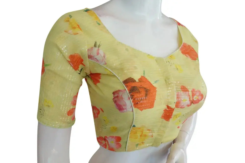 Multi Sequence Designer Readymade Saree Blouse - D3blouses