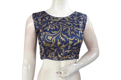 Navy Blue Color Designer Party Wear Readymade Blouse - D3blouses