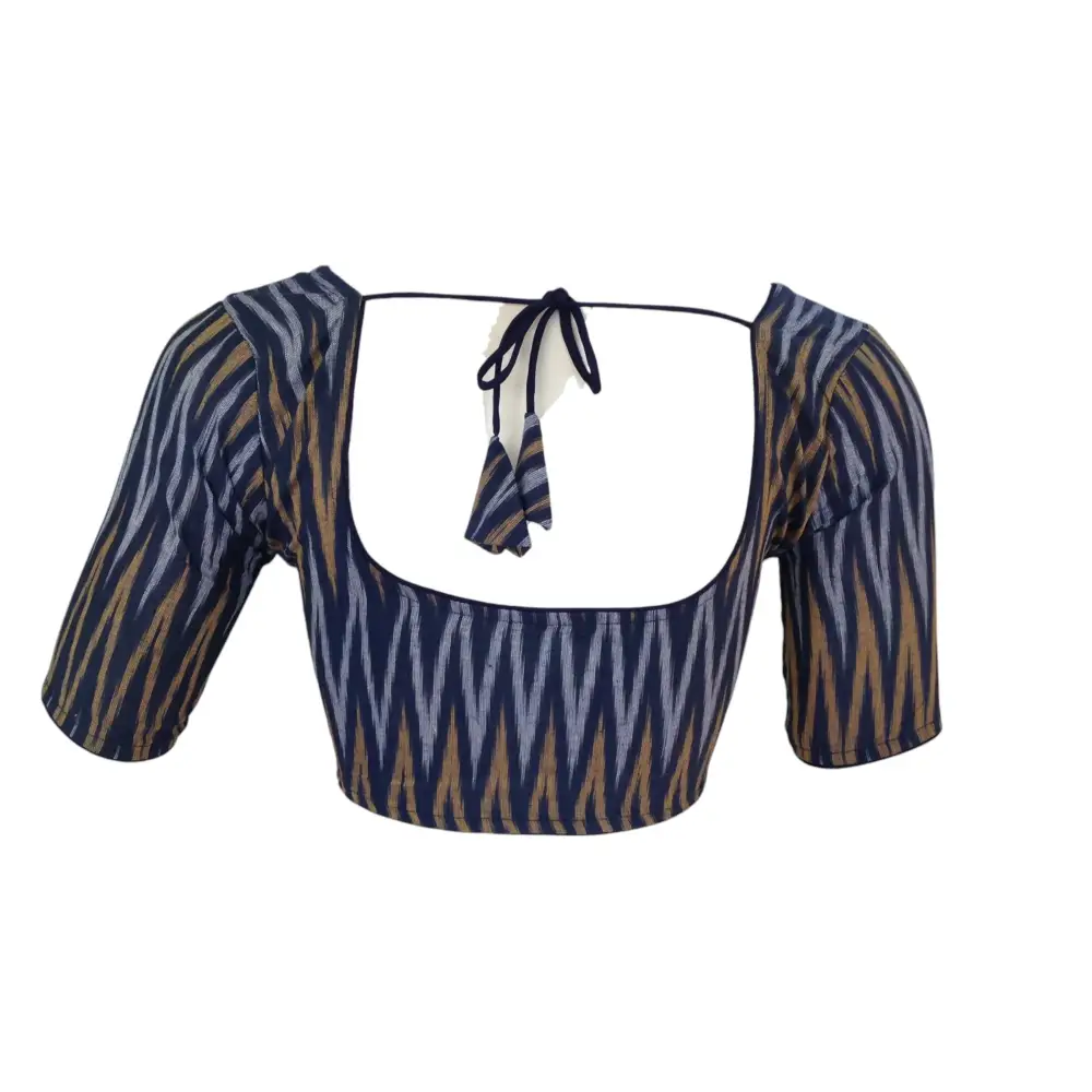 Navy Blue Cotton Readymade Saree Blouse: A Versatile Staple - D3blouses