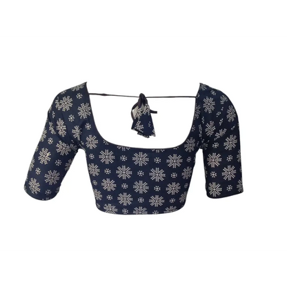 Navy Blue Cotton Readymade Saree Blouse: A Versatile Staple - D3blouses