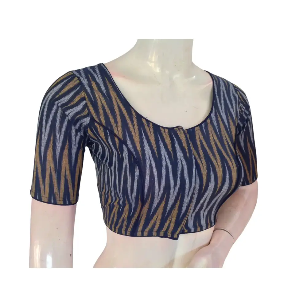 Navy Blue Cotton Readymade Saree Blouse: A Versatile Staple - D3blouses