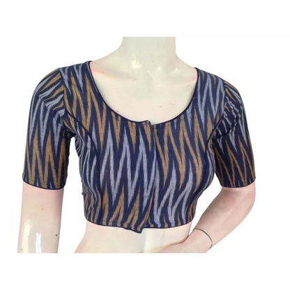 Navy Blue Cotton Readymade Saree Blouse: A Versatile Staple - D3blouses