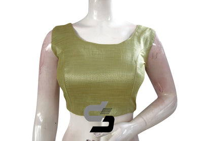 Pale Olive Green Color Semi silk Stone Work Party Wear Readymade Blouse - D3blouses