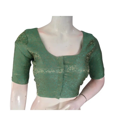 Pastel Paradise: Brocade Silk Readymade Saree Blouse - D3blouses