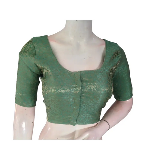 Pastel Paradise: Brocade Silk Readymade Saree Blouse - D3blouses