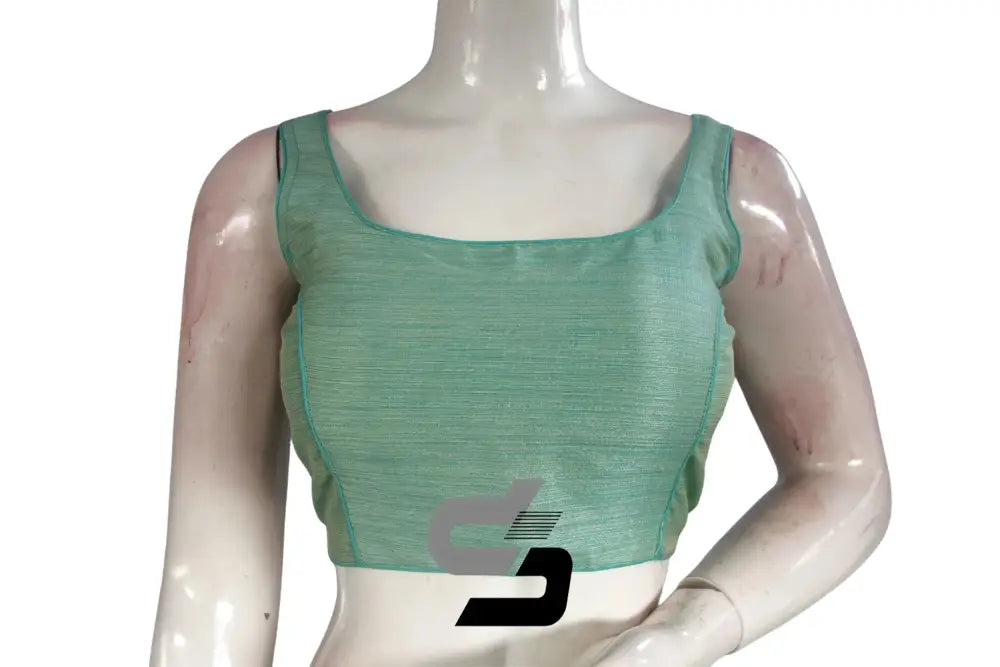 Pastel Perfection, Plain Semi Silk Designer Readymade Saree Blouse - D3blouses