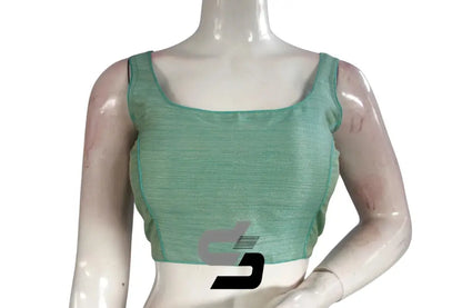 Pastel Perfection, Plain Semi Silk Designer Readymade Saree Blouse - D3blouses