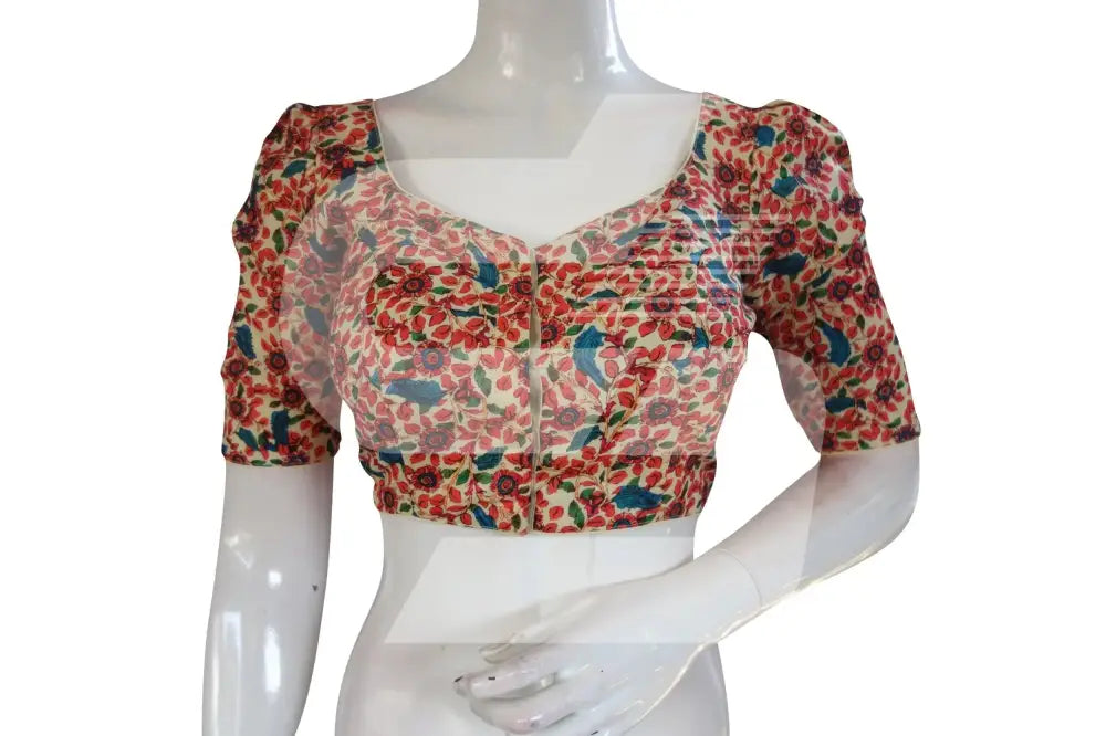 Pastel Yellow Color Cotton Designer Blouse With Retro Puff Sleeves - D3blouses