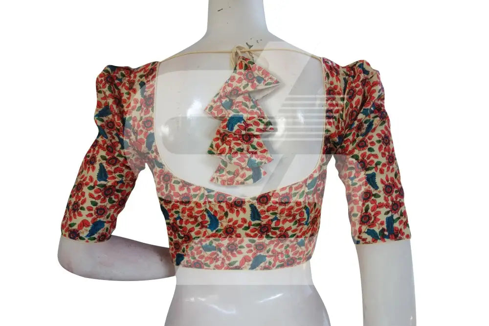 Pastel Yellow Color Cotton Designer Blouse With Retro Puff Sleeves - D3blouses