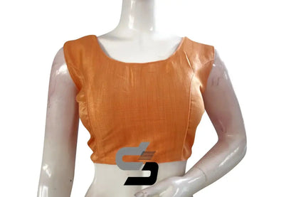 Peach Color Semi silk Stone Work Party Wear Readymade Blouse - D3blouses