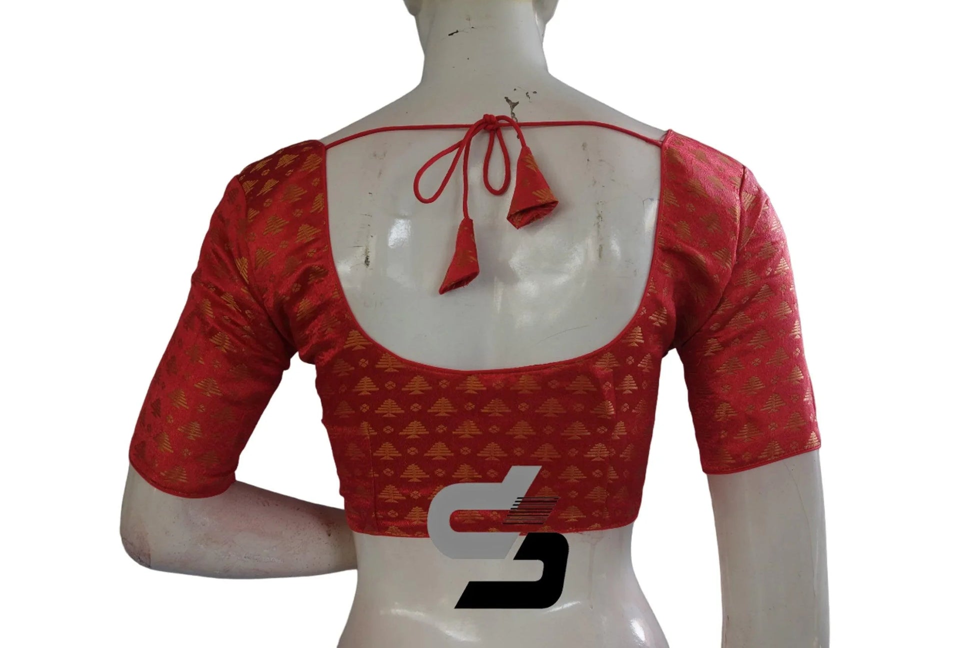 Peach Pink Color Brocade Readymade Saree Blouse - D3blouses