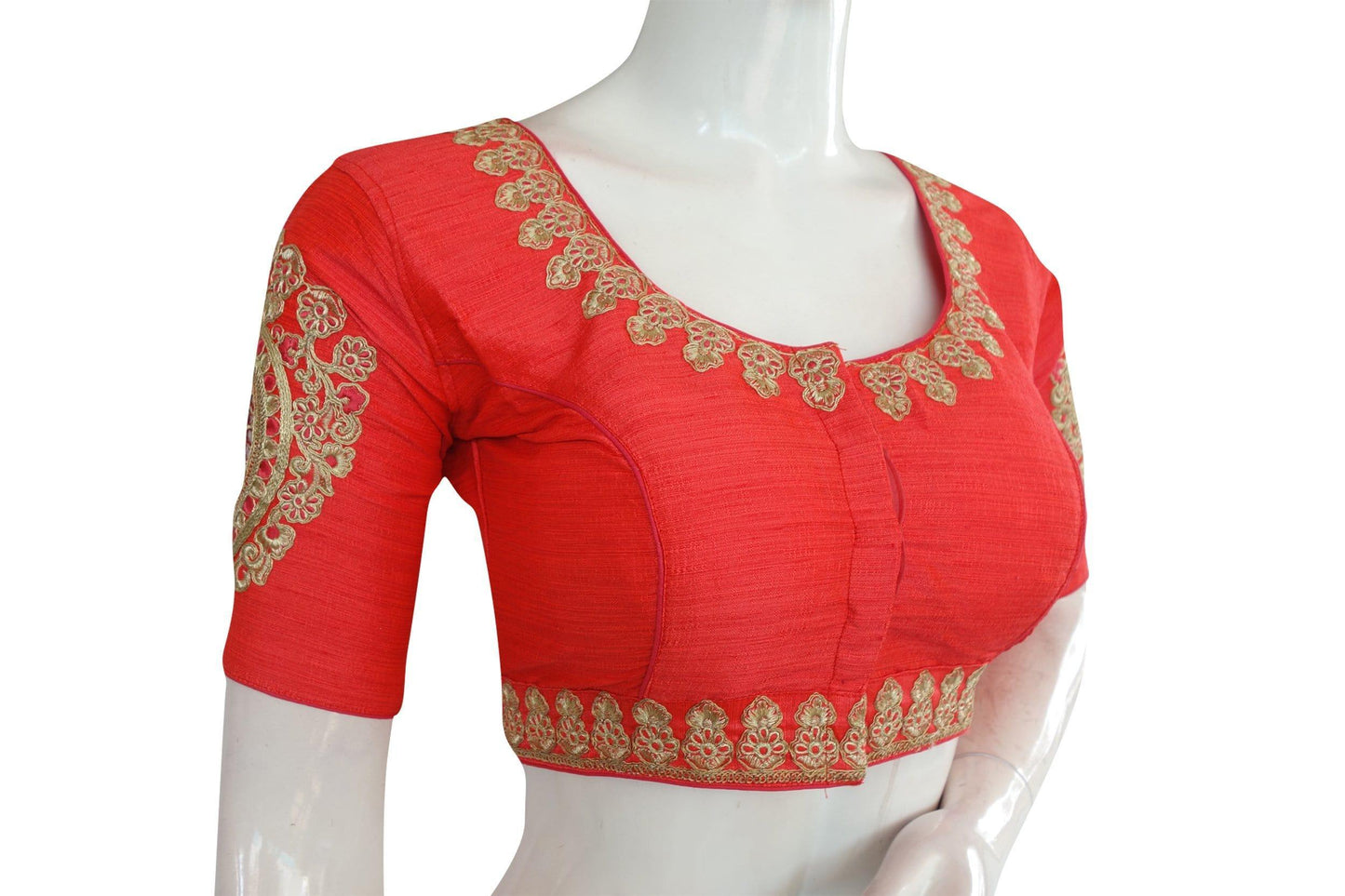 Peach Pink Color Cut Work Designer Readymade Saree Blouses - D3blouses