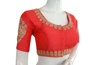Peach Pink Color Cut Work Designer Readymade Saree Blouses - D3blouses