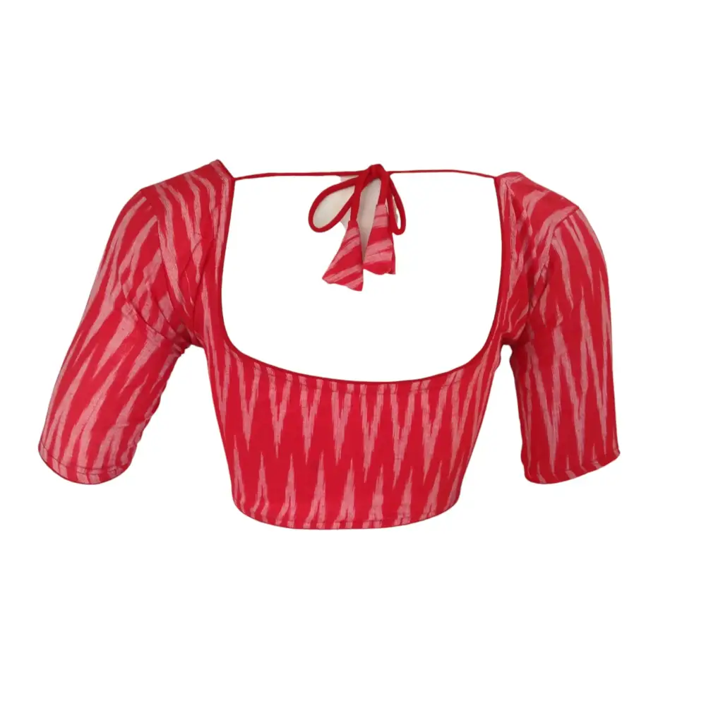 Peach Red : Readymade Cotton Saree Blouse - D3blouses