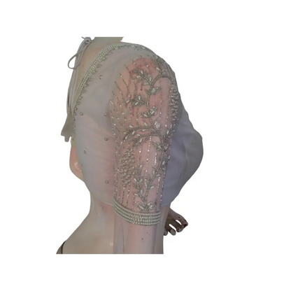 Pearl Perfection: Readymade Aari Handwork Readymade Saree Blouse - D3blouses