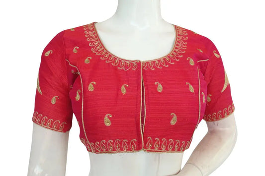 Pink Color Designer Embroidered Indian Saree Readymade Blouses - D3blouses