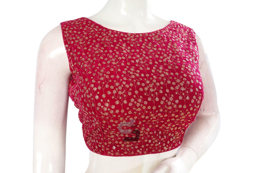 Pink Color Designer Velvet Sequin Designer Readymade Saree Blouse - D3blouses