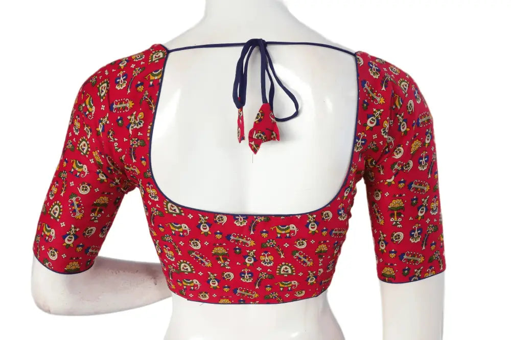 Pink Color Patola Print Cotton Readymade Saree Blouse - D3blouses