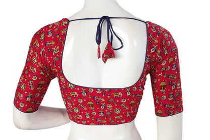 Pink Color Patola Print Cotton Readymade Saree Blouse - D3blouses