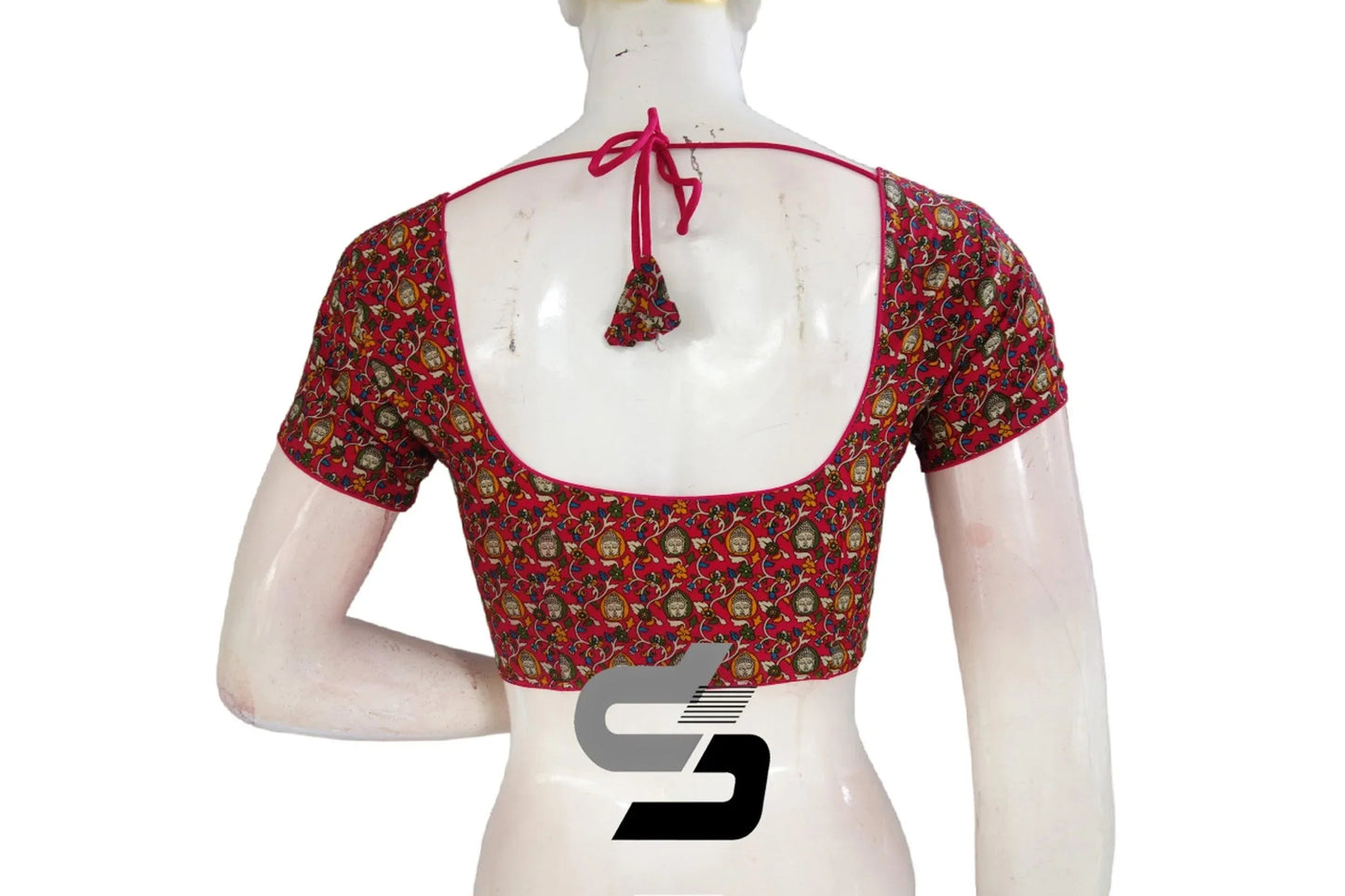 Pink Color Patola Print Cotton Readymade Saree Blouse - D3blouses
