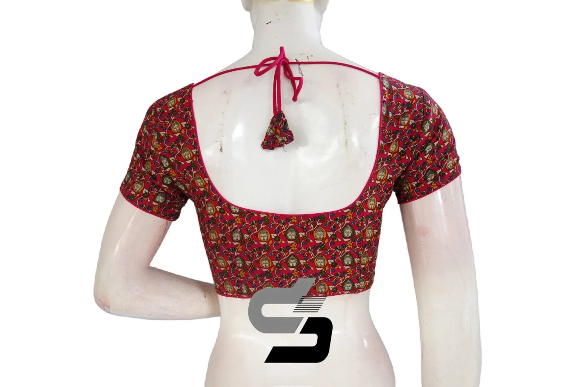 Pink Color Patola Print Cotton Readymade Saree Blouse - D3blouses