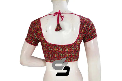 Pink Color Patola Print Cotton Readymade Saree Blouse - D3blouses
