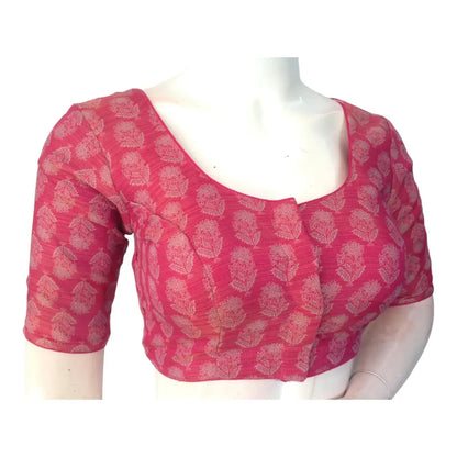 Pink Tissue Silk Blouses | Exquisite Party Wear Indian Choli - D3blouses