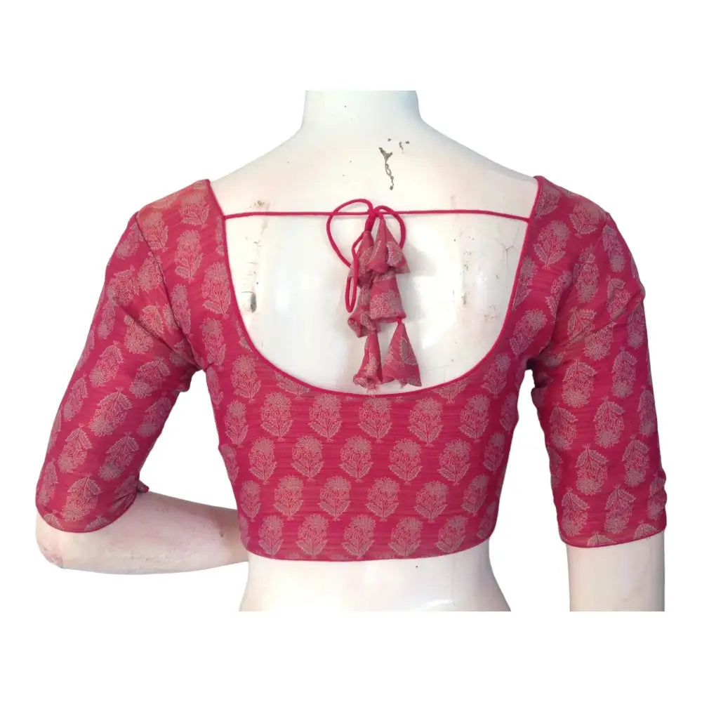 Pink Tissue Silk Blouses | Exquisite Party Wear Indian Choli - D3blouses