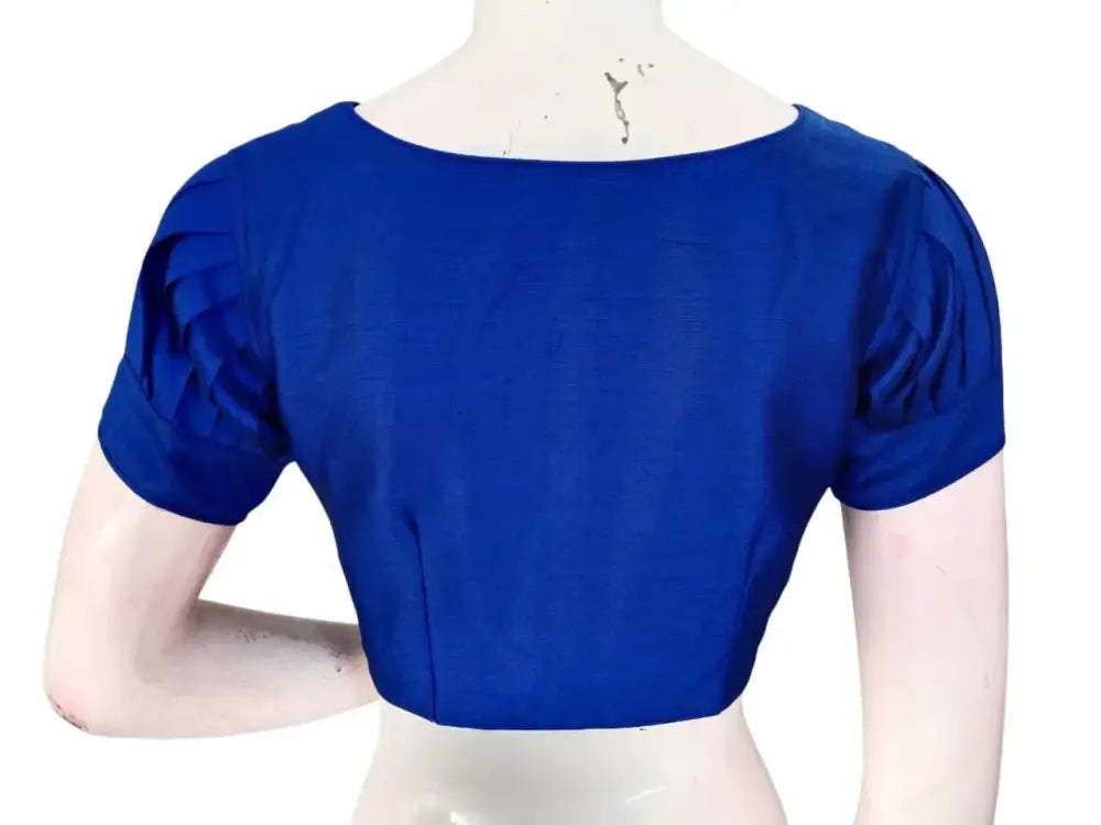 Plain Silk Puff Sleeves Saree Blouse | Ready-to-Wear for Wedding & Festive Sarees - D3blouses