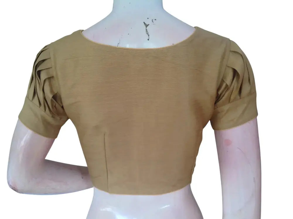 Plain Silk Puff Sleeves Saree Blouse – Ready to Wear for Weddings & Festivals - D3blouses