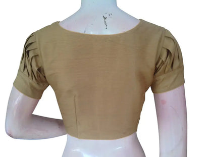 Plain Silk Puff Sleeves Saree Blouse – Ready to Wear for Weddings & Festivals - D3blouses