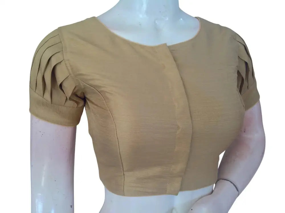 Plain Silk Puff Sleeves Saree Blouse – Ready to Wear for Weddings & Festivals - D3blouses