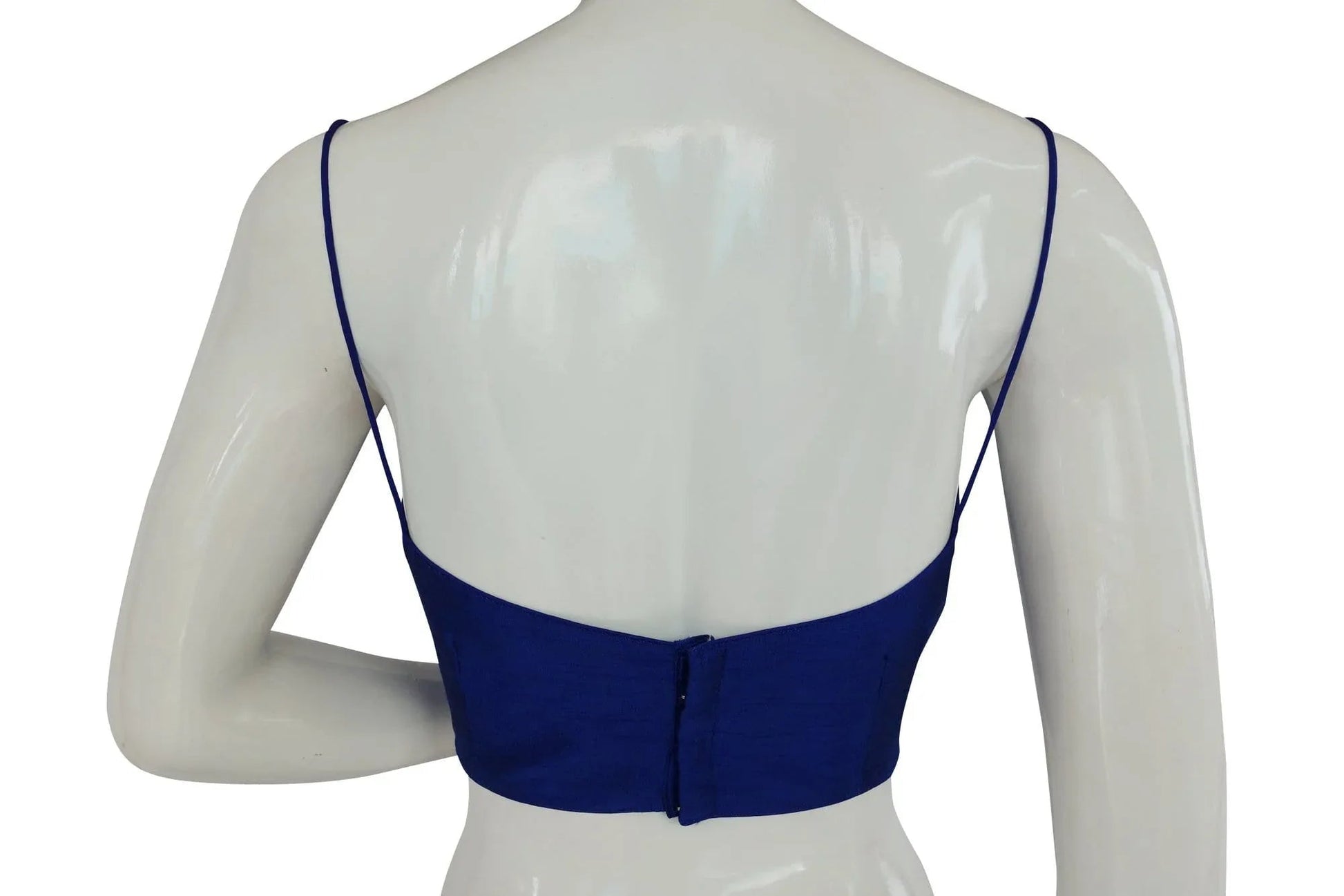 Plain Sleeveless Readymade Saree blouse with Spaghetti Strap, Indian Silk saree Readymade blouse - D3blouses