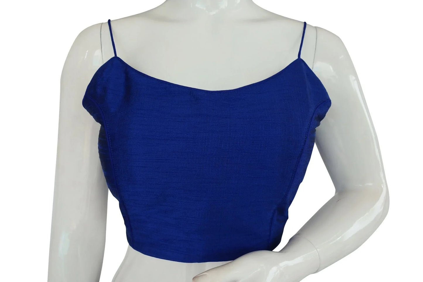 Plain Sleeveless Readymade Saree blouse with Spaghetti Strap, Indian Silk saree Readymade blouse - D3blouses