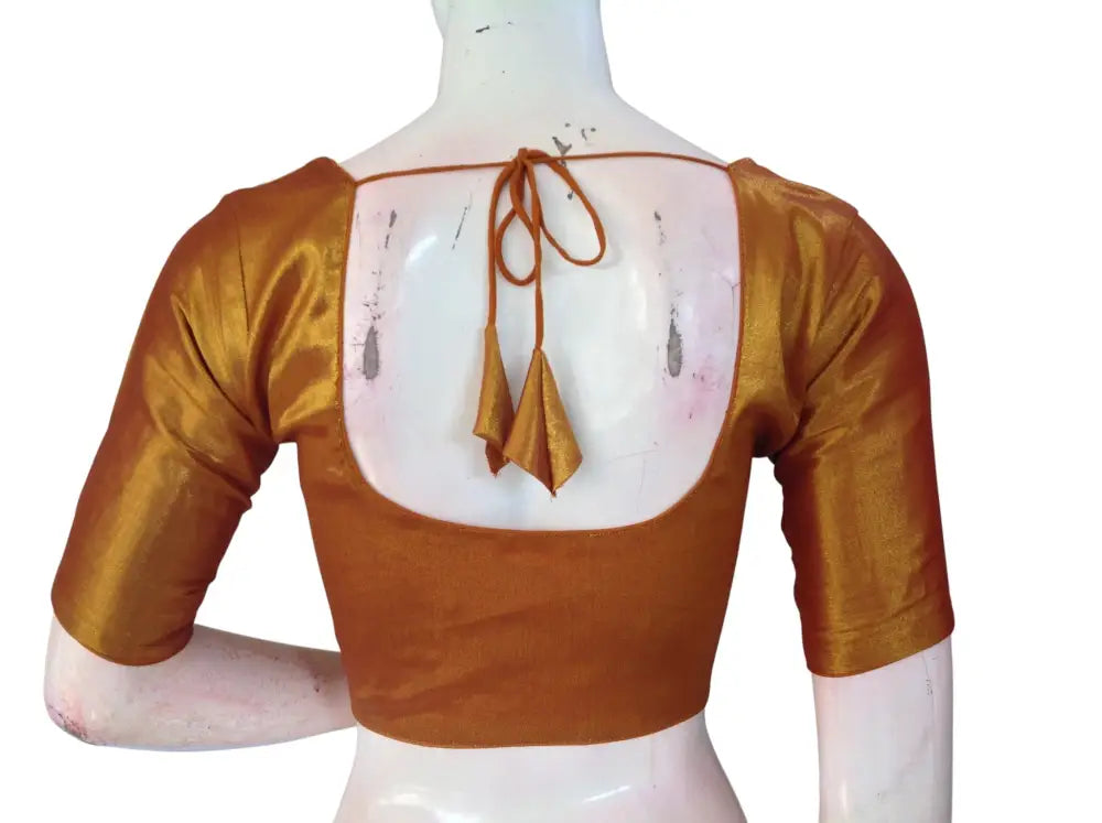 Plain Tissue Silk Saree Readymade Blouse | Multiple Colors | Wedding & Festive Wear - Readymade Blouse