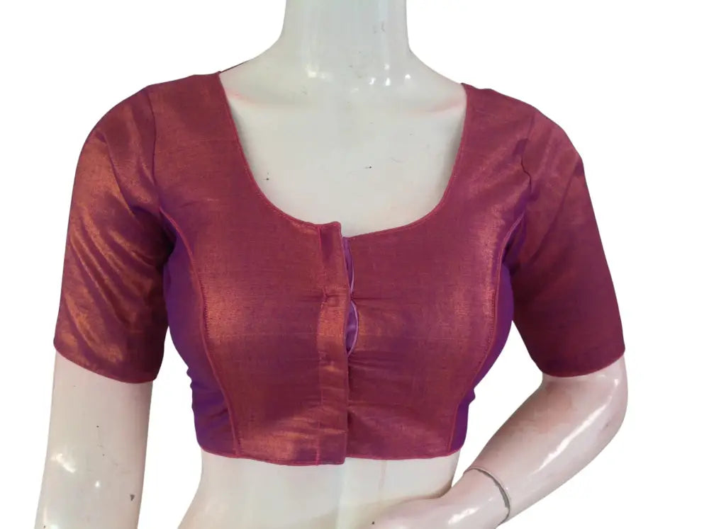 Plain Tissue Silk Saree Readymade Blouse | Multiple Colors | Wedding & Festive Wear - Readymade Blouse