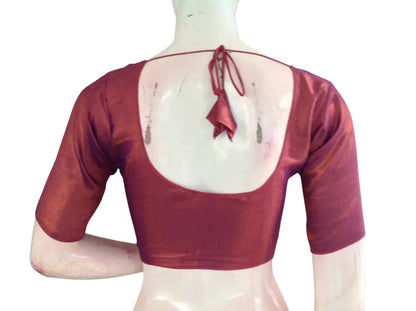 Plain Tissue Silk Saree Readymade Blouse | Multiple Colors | Wedding & Festive Wear - Readymade Blouse