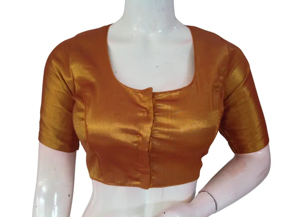 Plain Tissue Silk Saree Readymade Blouse | Multiple Colors | Wedding & Festive Wear - Readymade Blouse