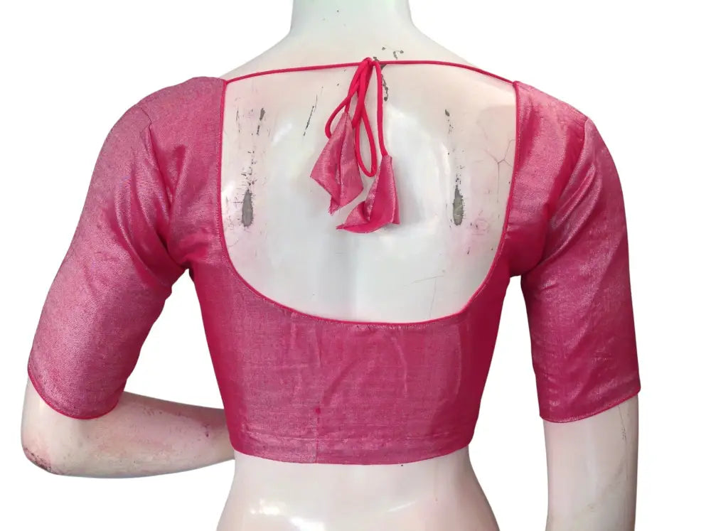 Plain Tissue Silk Saree Readymade Blouse | Multiple Colors | Wedding & Festive Wear - Readymade Blouse