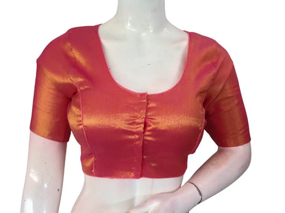 Plain Tissue Silk Saree Readymade Blouse | Multiple Colors | Wedding & Festive Wear - Readymade Blouse